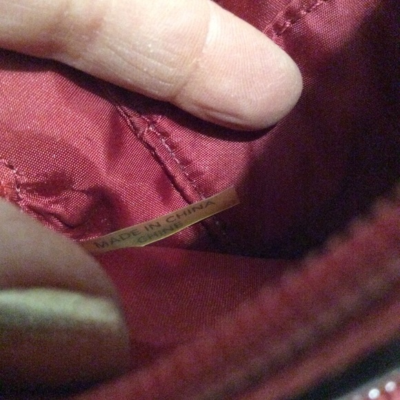 COACH Red Leather Double Wristlet BAG Handle - Picture 7 of 12